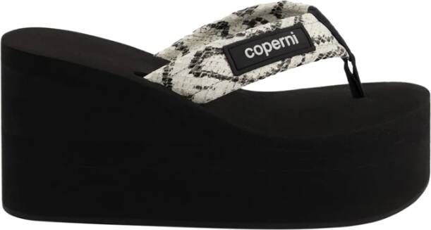 Coperni Zwarte sleehak sandalen met slangenmotief Black Dames