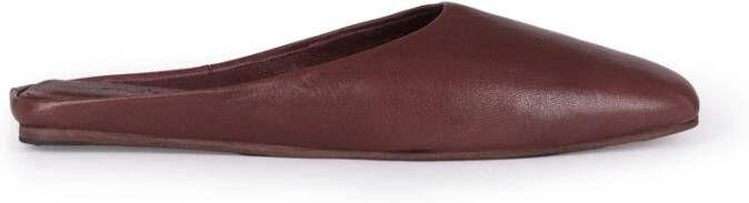 Cortana Bordeaux leren platte muiltjes Red Dames