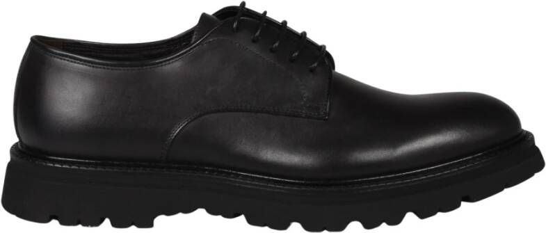 Corvari Handgemaakte leren veterschoenen Black Heren