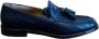 Corvari Klassieke Leren Loafer Schoen Blue Heren - Thumbnail 1