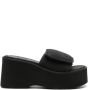 Courrèges Zwarte Logo Slipper Sandalen Black Dames - Thumbnail 1