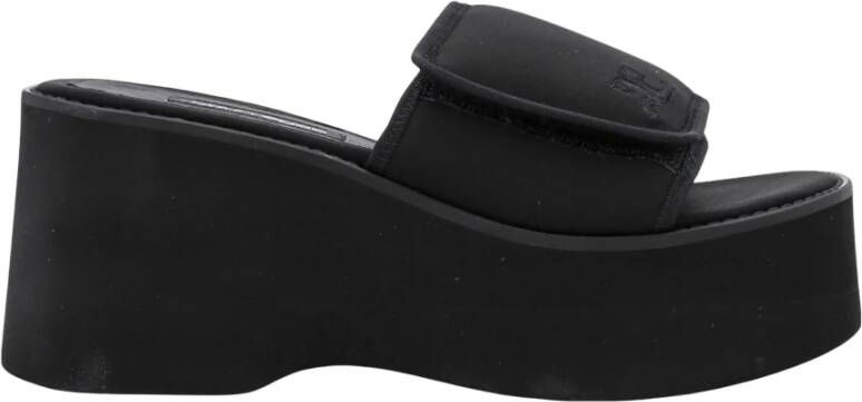 Courrèges Zwarte Sandalen met Klittenbandsluiting Black Dames