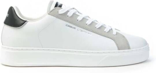 Crime London Blade Sneakers Wit Leer Zwarte Hiel White Heren