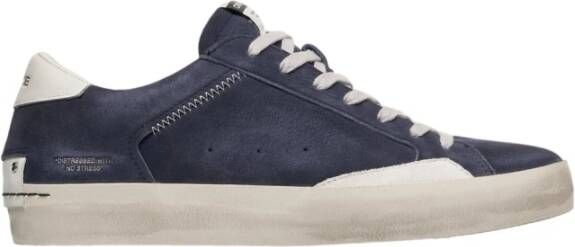 Crime London Blauwe Distressed Sneakers voor Mannen Blue Heren