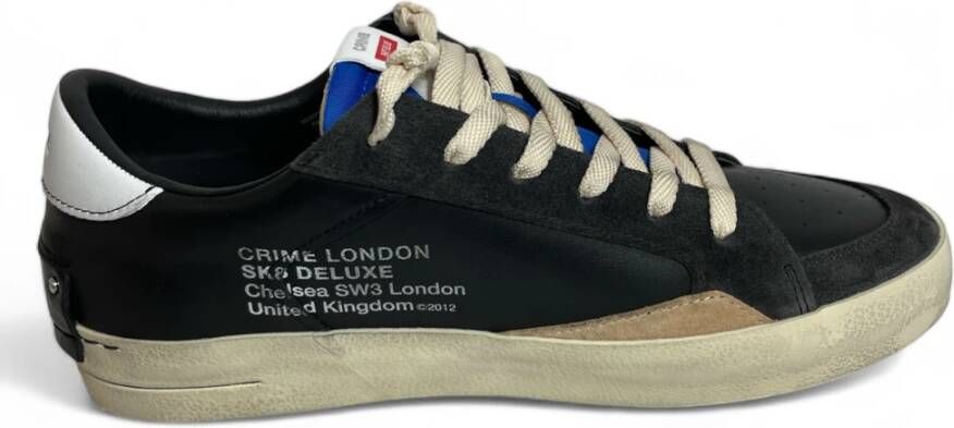 Crime London Deluxe Heren Sneaker Zwart Label Black Heren