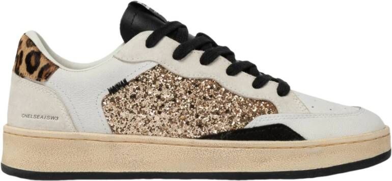 Crime London Gouden Chelsea Sneakers met dierenprintdetails Multicolor Dames