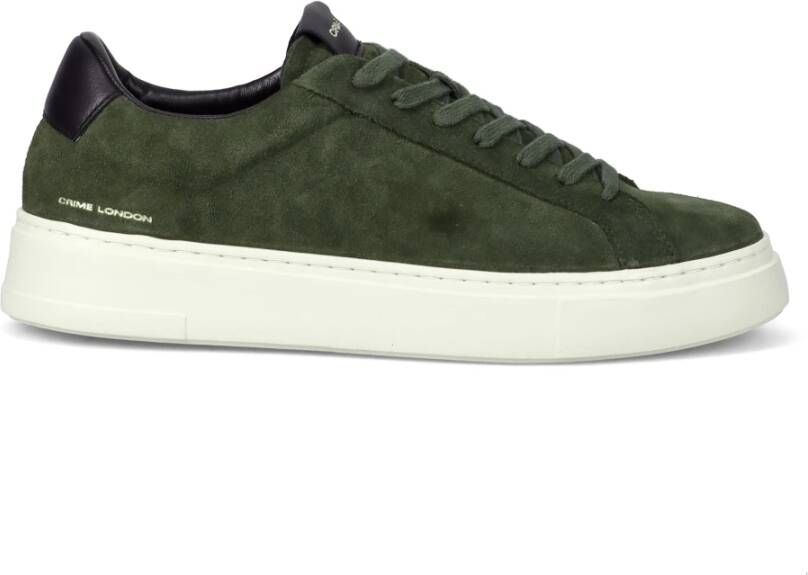 Crime London Groene Sneaker met Italiaanse Materialen Green Heren