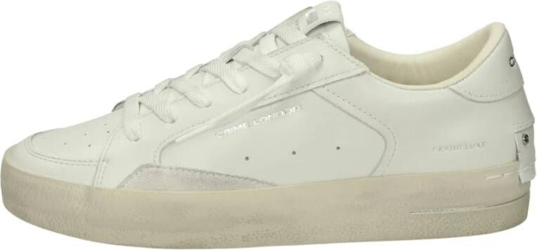 Crime London Lage leren sneakers met uitneembare binnenzool White Dames