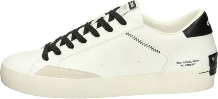 Crime London Witte Leren Sneakers met Zwarte Suède Accenten Wit Heren