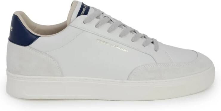 Crime London Blauwe Leren Veterschoenen Rubberen Zool White Heren