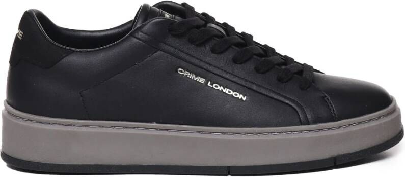 Crime London Leren sneakers met bandzool Black Heren