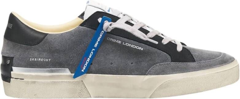 Crime London Recut Suède Sneakers met Logo Details Gray Heren