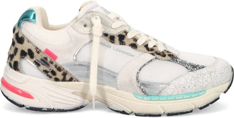 Crime London Sneakers met Luipaardprint en Turquoise Hiel Multicolor Dames