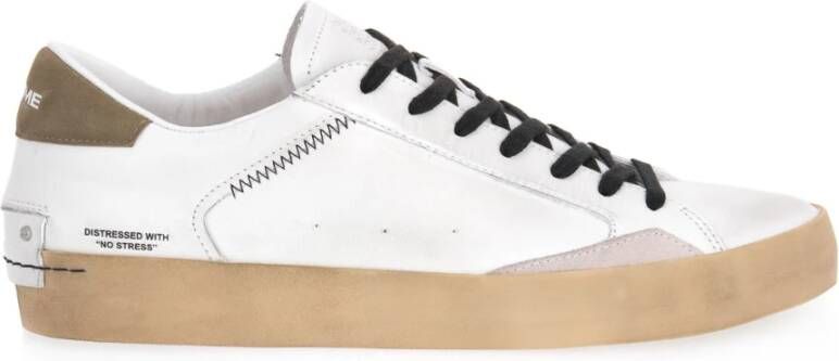 Crime London Heren Sneakers van Distressed Leer Wit Heren