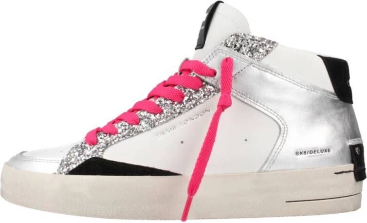 Crime London Stijlvolle Mid-Top Sneakers voor Vrouwen White Dames