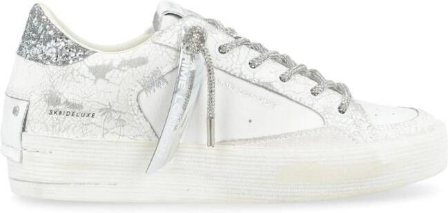 Crime London Witte Deluxe Hiel Sneakers White Dames