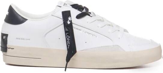 Crime London Witte Distressed Leren Sneakers White Heren