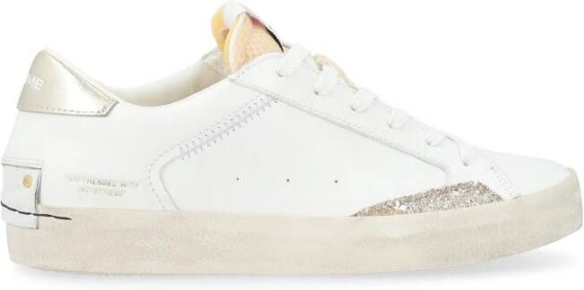 Crime London Witte Distressed Sneakers White Dames