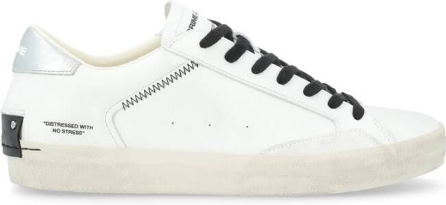 Crime London Witte Distressed Sneakers White Heren