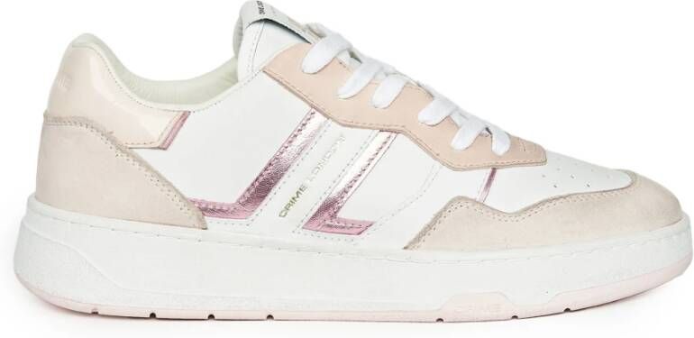 Crime London Witte en roze sneakers White Dames