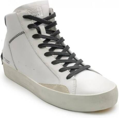 Crime London Witte High Top Distressed Sneakers White Heren