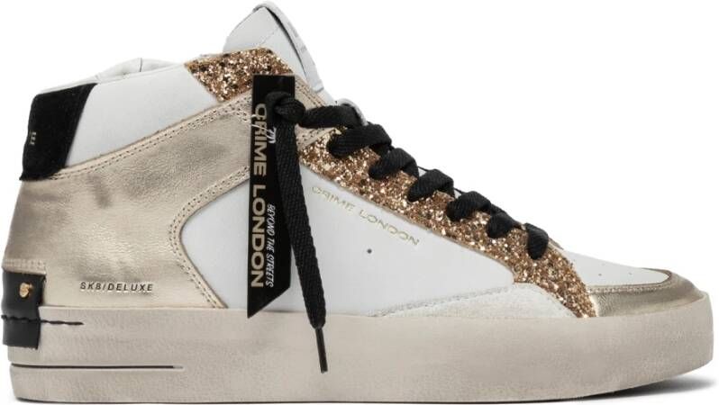 Crime London Witte leren hoge sneaker White Dames