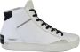 Crime London Witte Leren Hoge Sneakers met Zwarte Rand White Heren - Thumbnail 1