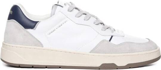 Crime London Witte Leren Sneakers met Blauwe Hiel White Heren