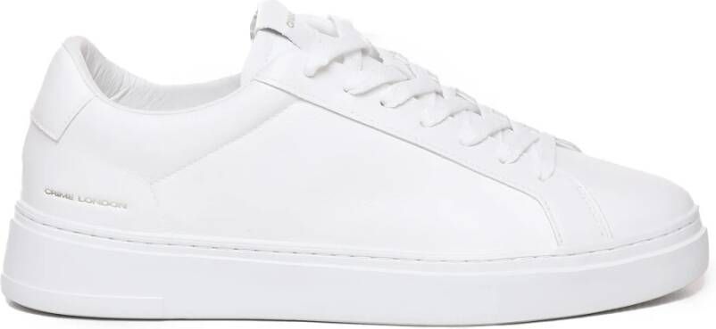 Crime London Witte Leren Sneakers met Logolabel White Heren