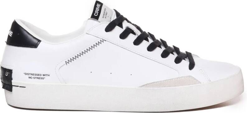 Crime London Witte leren sneakers met veters White Heren