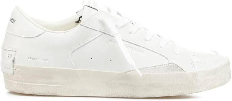 Crime London Witte Leren Sneakers voor Heren Wit Heren