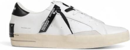 Crime London Witte leren sportieve sneakers met rubberen zool White Heren