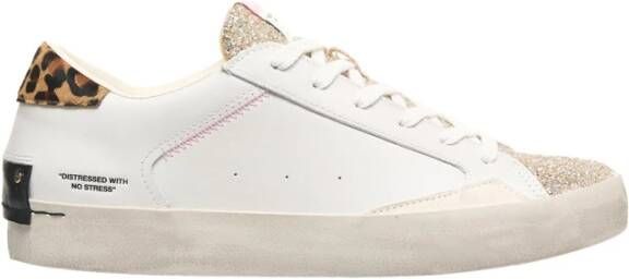 Crime London Witte Sneakers met Glitterdetails White Dames