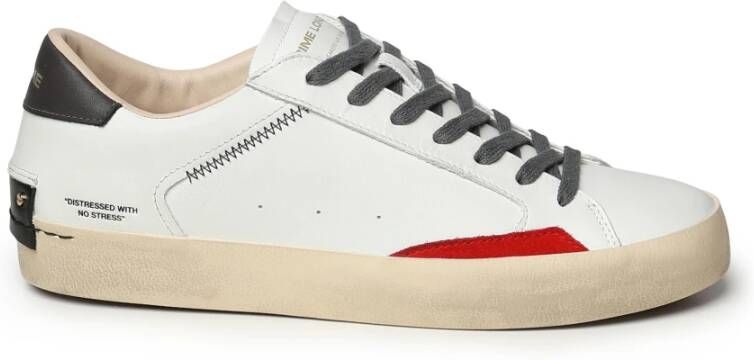 Crime London Witte Sneakers met Rode Details White Heren