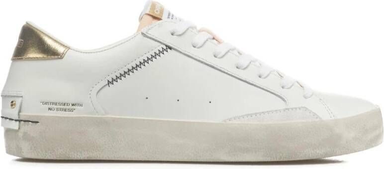 Crime London Sneaker met contrasterende hiel White Dames