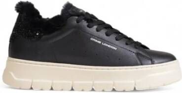 Crime London Zwarte leren sneaker damesschoenen Black Dames