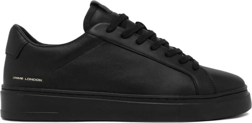 Crime London Zwarte Leren Sneakers Hoge Kwaliteit Black Heren