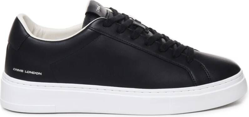 Crime London Zwarte Leren Sneakers met Witte Zool Black Heren