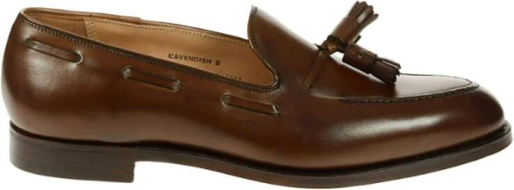 Crockett & Jones Bruin leren mocassin met kwastdetail Brown Heren