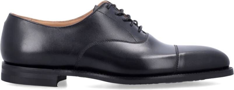 Crockett & Jones Zwarte Gesloten Teen Oxford Schoenen Black Heren