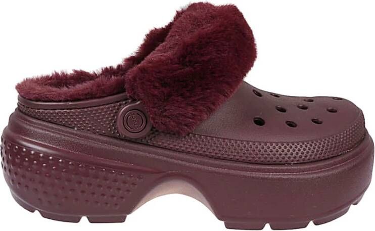 Crocs Bordeaux Stomp Lined Sandalen Red Dames