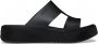 Crocs Gataway Platform H-Strap 209409-001 Vrouwen Zwart Slippers - Thumbnail 2