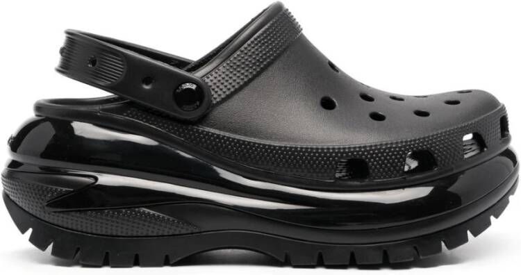 Crocs Zwarte rubberen zool damessandalen Black Dames