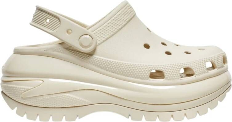 Crocs Classic Mega Crush Sandalen & Slides Dames bone maat: 41 42 beschikbare maaten:36 37 38 39 40 41 42