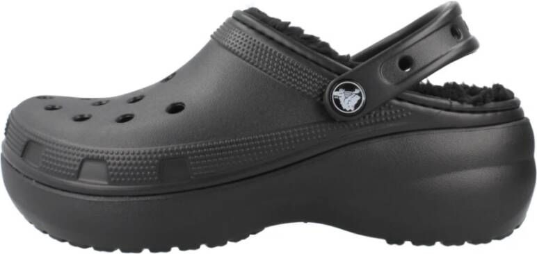 Crocs Klassieke Plateau Gevoerde Klompen Black Dames