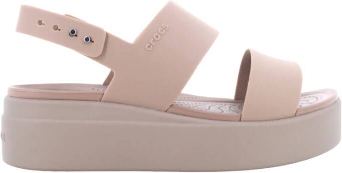 Crocs Lage Sleehak Sandalen voor Vrouwen Beige Dames