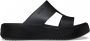 Crocs Platform H-Strap Sandalen voor Getaway Black Dames - Thumbnail 1