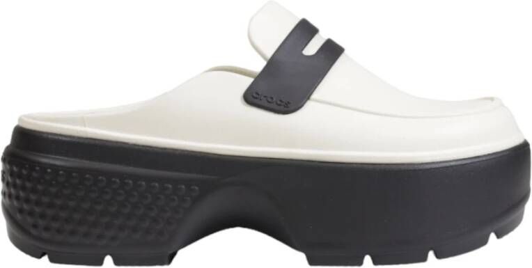 Crocs Stijlvolle Linen Black Slip-On Mules Gray Dames