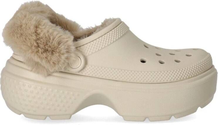 Crocs Elegante sandalen met sleehak en overdreven zolen Beige Dames