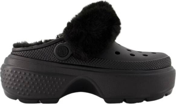 Crocs Stomp Lined Slides Zwart Black Dames